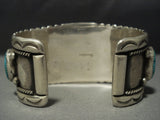 Quality Vintage Navajo Roanhorse Bisbee Turquoise Native American Jewelry Silver Bracelet-Nativo Arts