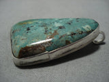 Quality Vintage Navajo Royston Turquoise Native American Jewelry Sterling Silver Pendant-Nativo Arts