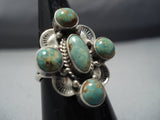 Quality Vintage Navajo Royston Turquoise Sterling Silver Ring Old-Nativo Arts