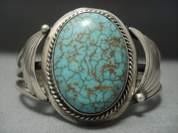 Quality Vintage Navajo Spiderweb Turquoise Sterling Native American Jewelry Silver Bracelet-Nativo Arts