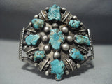 Quality Vintage Navajo Turquoise Sterling Native American Jewelry Silver Bracelet Cuff-Nativo Arts