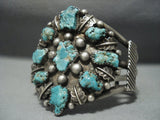 Quality Vintage Navajo Turquoise Sterling Native American Jewelry Silver Bracelet Cuff-Nativo Arts