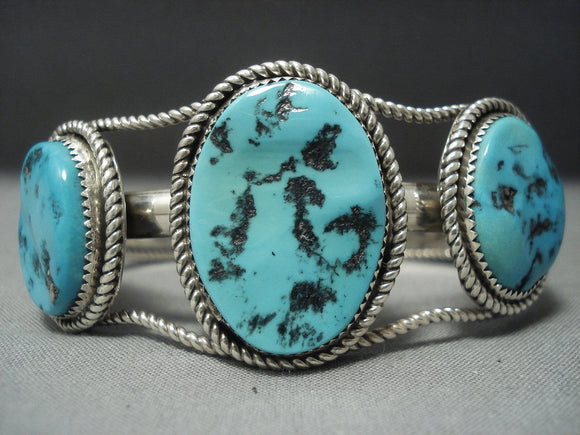 Quality Vintage Navajo Turquoise Sterling Native American Jewelry Silver Bracelet-Nativo Arts