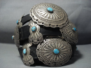 Quality Vintage Navajo Turquoise Sterling Native American Jewelry Silver Concho Belt Old-Nativo Arts