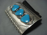 Quality Vintage Navajo Turquoise Sterling Native American Jewelry Silver Ketoh Bracelet Old Pawn-Nativo Arts