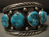 Quality Vintage Tsosie Turquoise Navajo Native American Jewelry Silver Bracelet Old-Nativo Arts