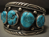 Quality Vintage Tsosie Turquoise Navajo Native American Jewelry Silver Bracelet Old-Nativo Arts