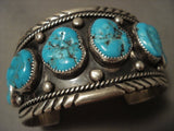 Quality Vintage Tsosie Turquoise Navajo Native American Jewelry Silver Bracelet Old-Nativo Arts