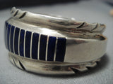 Quality Vintage Zuni Black Stone Sterling Silver Native American Jewelry Bracelet Cuff-Nativo Arts