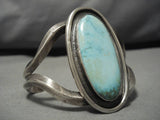 Rabbit And Yazzie Vintage Native American Navajo Carico Lake Turquoise Sterling Silver Bracelet-Nativo Arts