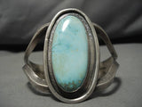 Rabbit And Yazzie Vintage Native American Navajo Carico Lake Turquoise Sterling Silver Bracelet-Nativo Arts