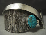 Rare Aaron Anderson Navajo Tufa Cast Native American Jewelry Silver Bracelet-Nativo Arts