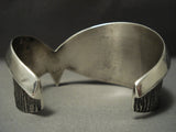 Rare Aaron Anderson Navajo Tufa Cast Native American Jewelry Silver Bracelet-Nativo Arts