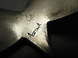 Rare Aaron Anderson Navajo Tufa Cast Native American Jewelry Silver Bracelet-Nativo Arts