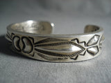 Rare Alert! Ray Adakai Heavy Navajo Repoussede Native American Jewelry Silver Shell Bracelet-Nativo Arts