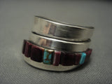 Rare And Absolutely Amazing Vintage Navajo Purple Shell Native American Jewelry Silver Bracelet Ring Set-Nativo Arts