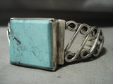 Rare Apache Turquoise Vintage Navajo 'Infinity Sign' Native American Jewelry Silver Bracelet-Nativo Arts