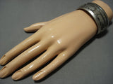 Rare Bear And Cub Vintage Navajo Sterling Silver Native American Jewelry Cuff Bracelet-Nativo Arts
