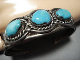 Rare Bisbee Turquoise Vintage Native American Navajo Sterling Silver Bracelet Old Cuff-Nativo Arts