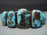 Rare!! Bisbee Turquoise Vintage Navajo Native American Jewelry jewelry Nakai Sterling Silver Bracelet Old-Nativo Arts