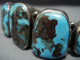 Rare!! Bisbee Turquoise Vintage Navajo Native American Jewelry jewelry Nakai Sterling Silver Bracelet Old-Nativo Arts