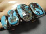 Rare!! Bisbee Turquoise Vintage Navajo Native American Jewelry jewelry Nakai Sterling Silver Bracelet Old-Nativo Arts