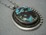Rare Bisbee Turquoise Vintage Navajo Sterling Silver Native American Necklace-Nativo Arts