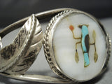 Rare Blue Jay Vird Turquoise Vintage Native American Jewelry Navajo Sterling Silver Cuff Bracelet-Nativo Arts