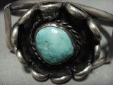 Rare 'Carico Lake Turquoise' Native American Jewelry Silver Bridges Vintage Navajo Native American Jewelry Silver Bracelet-Nativo Arts