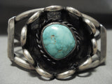 Rare 'Carico Lake Turquoise' Native American Jewelry Silver Bridges Vintage Navajo Native American Jewelry Silver Bracelet-Nativo Arts