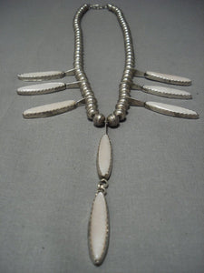 Rare Chee Family Vintage Navajo Pearl Sterling Native American Jewelry Silver Necklace Old Pawn-Nativo Arts