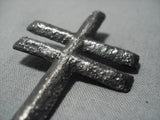 Rare Cross Navajo Sterling Silver Native American Pendant-Nativo Arts