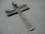 Rare Cross Navajo Sterling Silver Native American Pendant-Nativo Arts