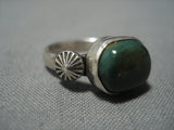 Rare Damale Turquoise!! Vintage Navajo Sterling Silver Native American Jewelry Ring Old-Nativo Arts