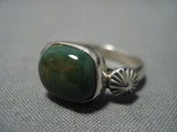 Rare Damale Turquoise!! Vintage Navajo Sterling Silver Native American Jewelry Ring Old-Nativo Arts