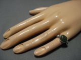 Rare Damale Turquoise!! Vintage Navajo Sterling Silver Native American Jewelry Ring Old-Nativo Arts