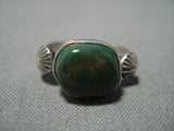 Rare Damale Turquoise!! Vintage Navajo Sterling Silver Native American Jewelry Ring Old-Nativo Arts
