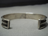 Rare Dishta Style Vintage Native American Jewelry Zuni Turquoise Sterling Silver Bracelet Cuff-Nativo Arts