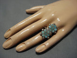 Rare Dishta Vintage Zuni Turquoise Sterling Silver Native American Ring Old-Nativo Arts