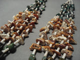 Rare Earlier Vintage Native American Jewelry Navajo Royston Turquoise Sterling Silver Necklace Old-Nativo Arts