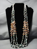 Rare Earlier Vintage Native American Jewelry Navajo Royston Turquoise Sterling Silver Necklace Old-Nativo Arts