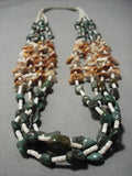 Rare Earlier Vintage Native American Jewelry Navajo Royston Turquoise Sterling Silver Necklace Old-Nativo Arts