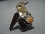 Rare Early 1900's Vintage Native American Jewelry Zuni Inlaid Sterling Silver Bird Ring Old-Nativo Arts