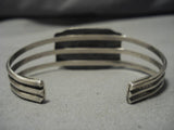Rare!! Early Squared Royston Turquoise Vintage Native American Navajo Sterling Silver Bracelet-Nativo Arts