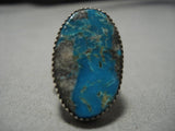 Rare Gilber Turquoise Vintage Navajo Sterling Silver Native American Ring-Nativo Arts