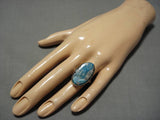 Rare Gilber Turquoise Vintage Navajo Sterling Silver Native American Ring-Nativo Arts