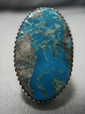 Rare Gilber Turquoise Vintage Navajo Sterling Silver Native American Ring-Nativo Arts