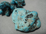 Rare Graduating Turquoise Nugget Vintage Native American Navajo Sterling Silver Necklace Old-Nativo Arts