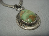 Rare Green Royston Turquoise Vintage Navajo Sterling Native American Jewelry Silver Necklace-Nativo Arts