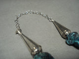 Rare **green Sleeping Beauty Turquoise** Vintage Navajo Heishi Native American Jewelry Silver Necklace-Nativo Arts